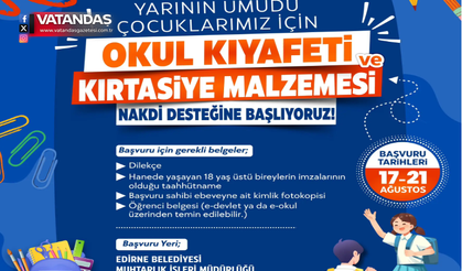 OKUL MASRAFLARINA BELEDİYE DESTEĞİ