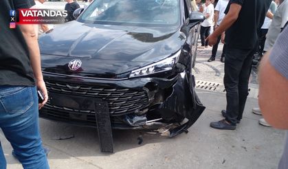 SARAÇLAR CADDESİ’Nİ BİRBİRİNE KATAN SÜRÜCÜ DUBALARA ÇARPARAK DURABİLDİ
