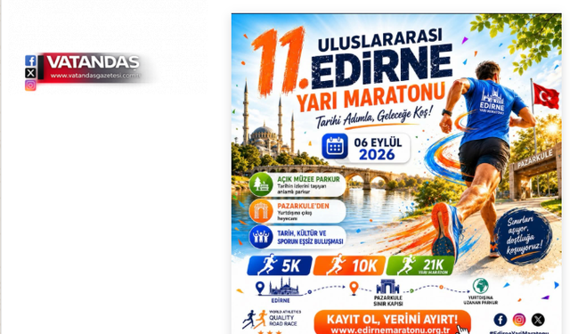 ULUSLARARASI MARATON 6 EYLÜL'DE KOŞULACAK