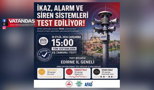 SİRENLER ÇALACAK: VALİLİKTEN “PANİK YAPMAYIN” UYARISI
