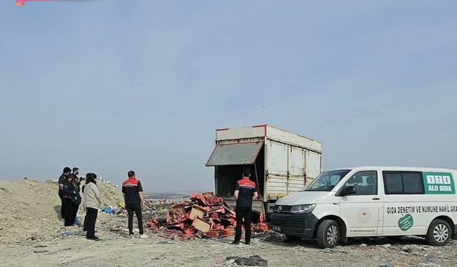 İHRACATTAN DÖNEN GIDALAR İMHA EDİLDİ