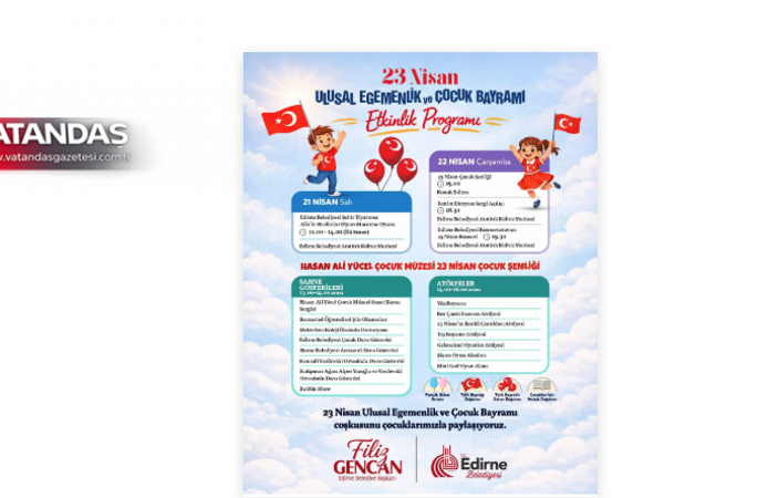 23 NİSAN COŞKUSU 3 GÜNE YAYILAN ETKİNLİKLERLE YAŞANACAK