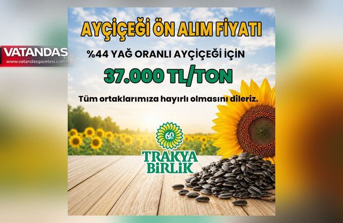 AYÇİÇEĞİNDE BEKLENEN FİYAT AÇIKLANDI: TONU 37 BİN TL