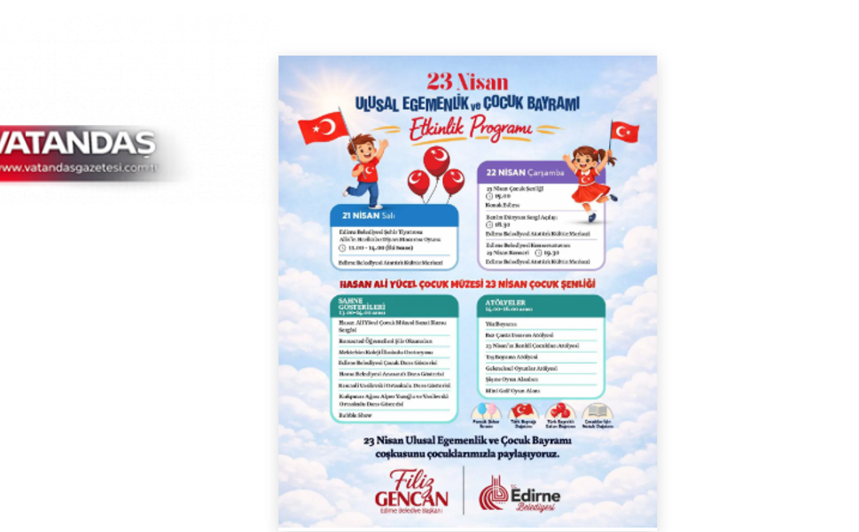 23 NİSAN COŞKUSU 3 GÜNE YAYILAN ETKİNLİKLERLE YAŞANACAK