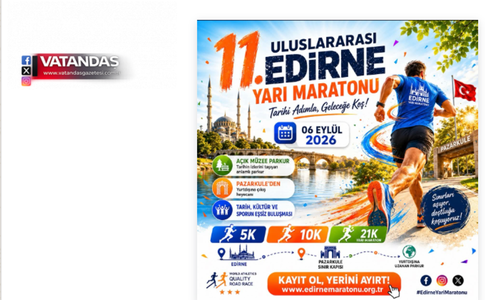 ULUSLARARASI MARATON 6 EYLÜL'DE KOŞULACAK