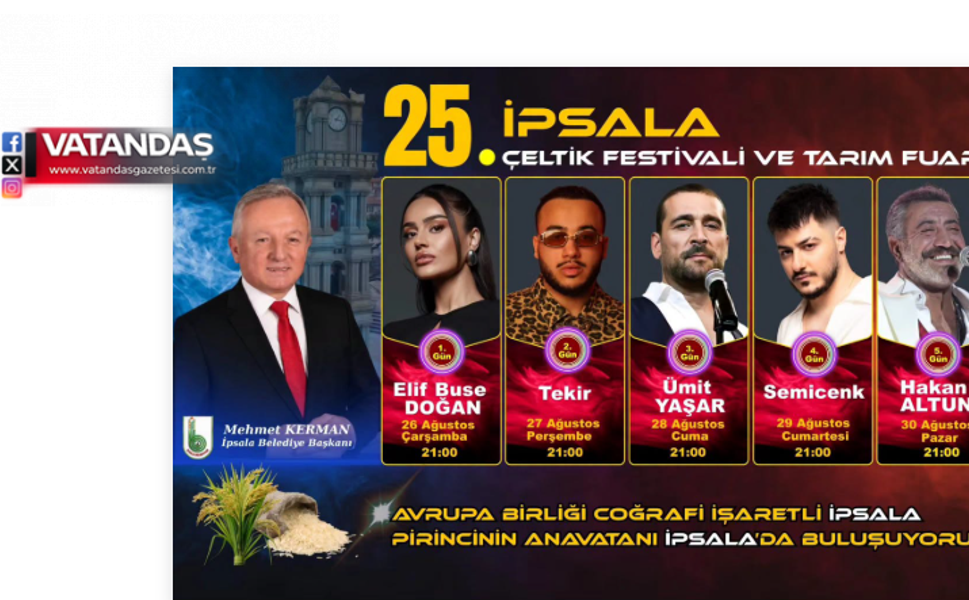 İPSALA’DA FESTİVAL HEYECANI: 5 GÜNDE 5 KONSER