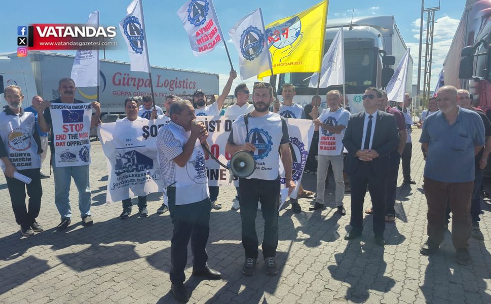 KAPIKULE’DE TIR ŞOFÖRLERİNDEN VİZE VE ÖZLÜK HAKKI TEPKİSİ