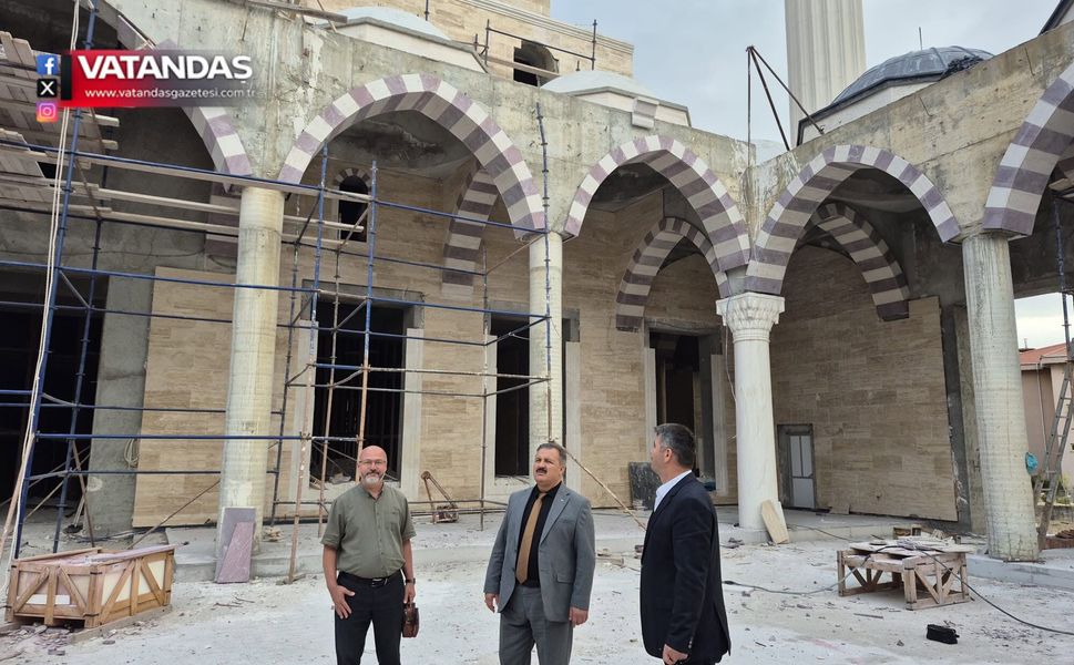 MÜFTÜ ÇAKIR KAMPÜSTEKİ CAMİ İNŞAATINI İNCELEDİ