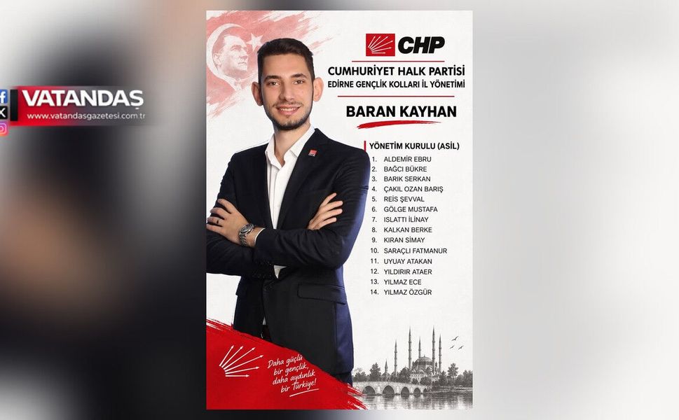 CHP EDİRNE İL GENÇLİK KOLLARI YÖNETİMİ BELİRLENDİ