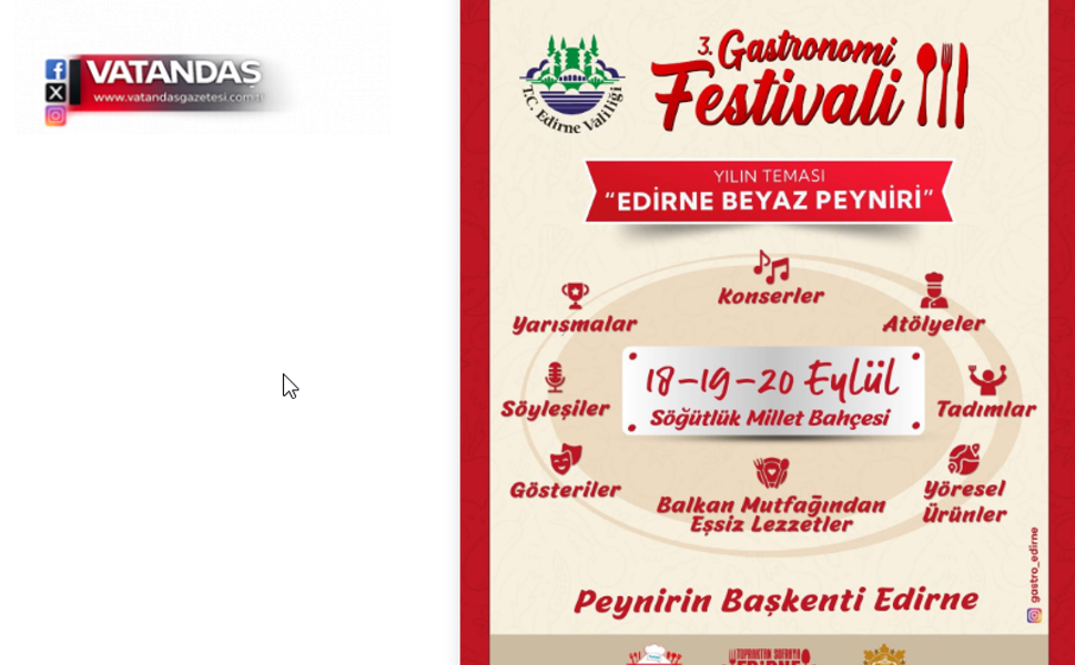 9 ÜLKEDEN 39 ŞEF GASTRO EDİRNE’DE BULUŞACAK