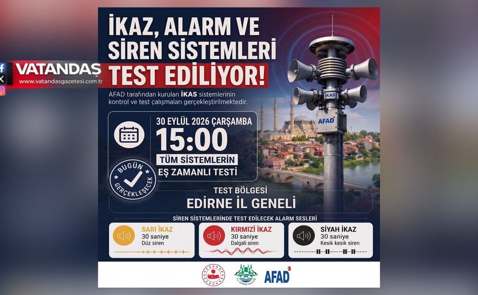 SİRENLER ÇALACAK: VALİLİKTEN “PANİK YAPMAYIN” UYARISI