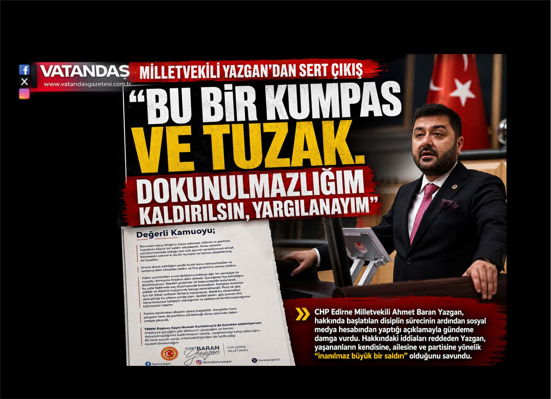 MİLLETVEKİLİ YAZGAN'DAN SERT ÇIKIŞ