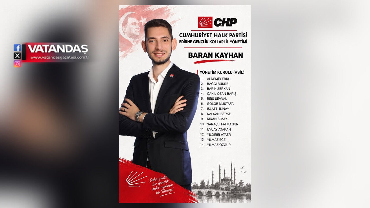 CHP EDİRNE İL GENÇLİK KOLLARI YÖNETİMİ BELİRLENDİ
